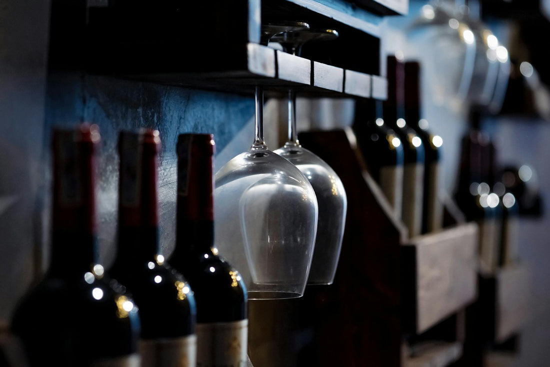 Rows of wine bottles on shelves — buy wine by the case in San Francisco from Mike's