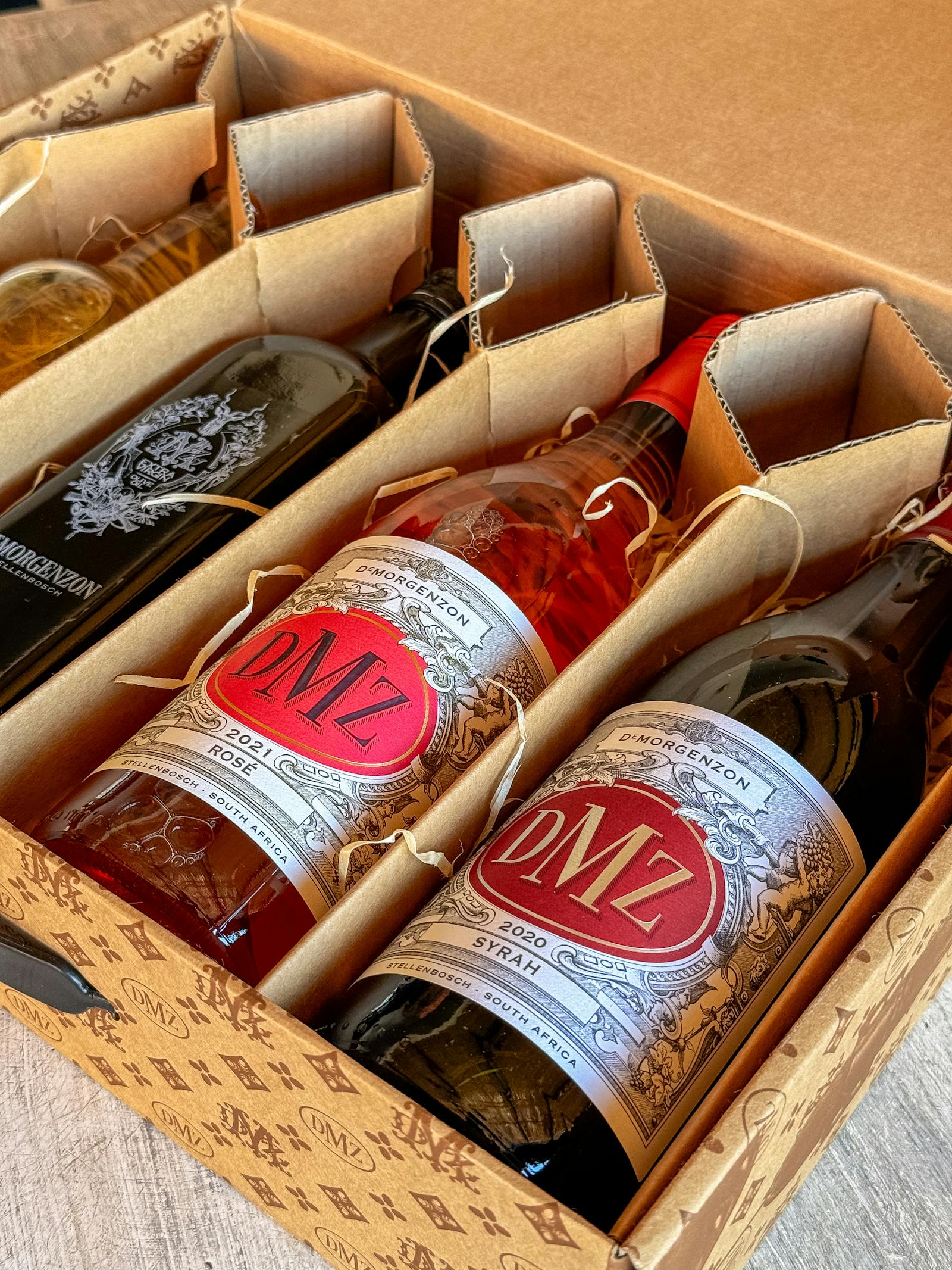 Wine and whiskey gift set ready to send in San Francisco