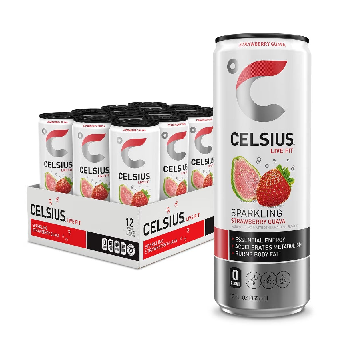 Celsius Strawberry Guava 12oz Can