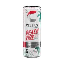 Celsius Peach Vibe 12oz Can