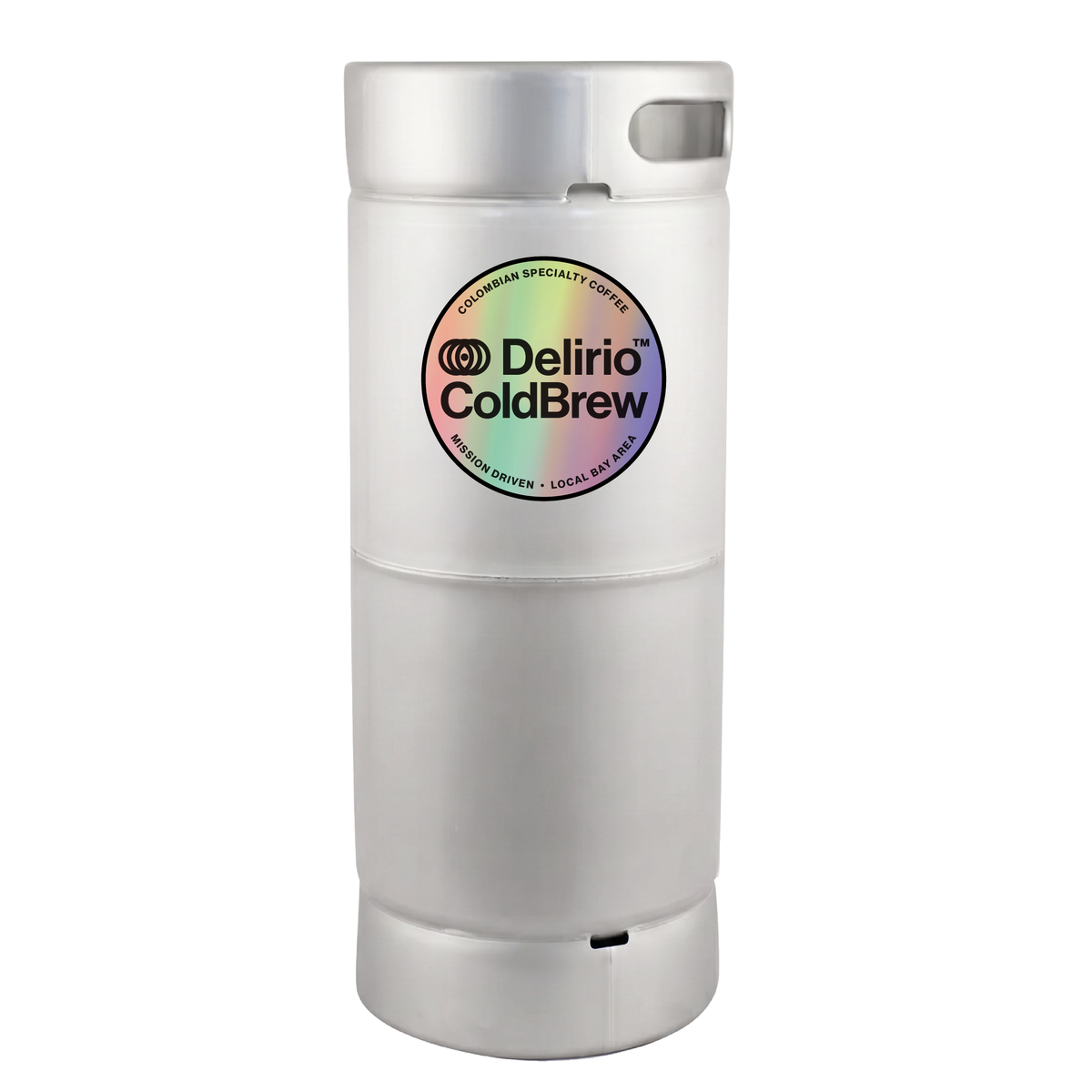 Delirio ColdBrew Colombian specialty cold brew in a 5 gallon stainless steel keg