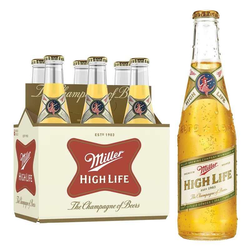 Miller High Life Bottles (6-Pack)