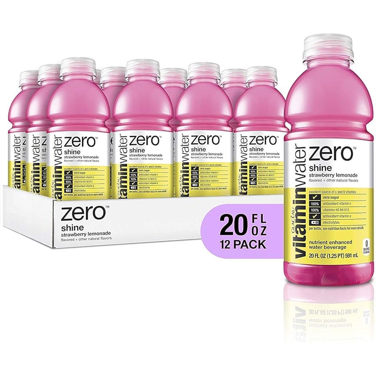 Glaceau Zero Vitamin Water Shine 12pk 20oz